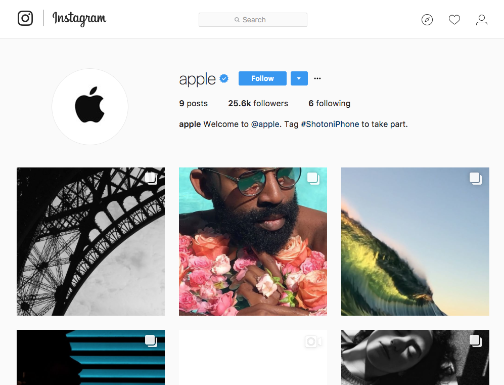 Apple has an official Instagram account showcasing photos shot on iPhone