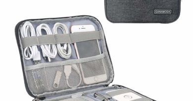 Electronics Travel Organizer, Gadgets for Men GANAMODA Small Bag tech Accessories Travel case Cord Organizer for Hard Drives Cables Charger,Dark Gray