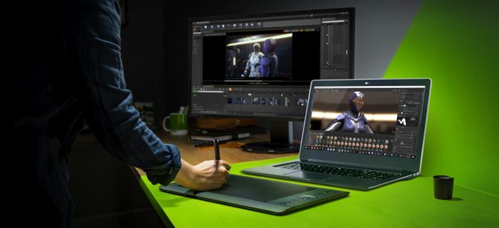 One of Nvidia's new Studio laptops, meant to compete against the MacBook Pro